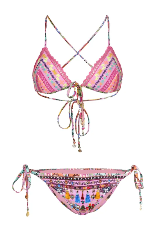 Embroidered Tri Bikini Patchwork Panorama sold by Sand Dollar