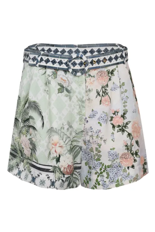 Tuck Front Short Jardim Party sold by Sand Dollar