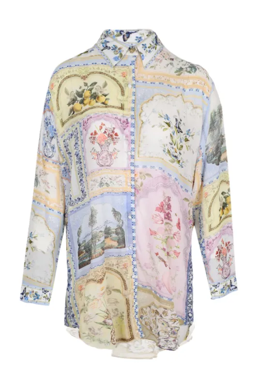 Shirt Tunic with Side Buttons Botanical Ballads sold by Sand Dollar