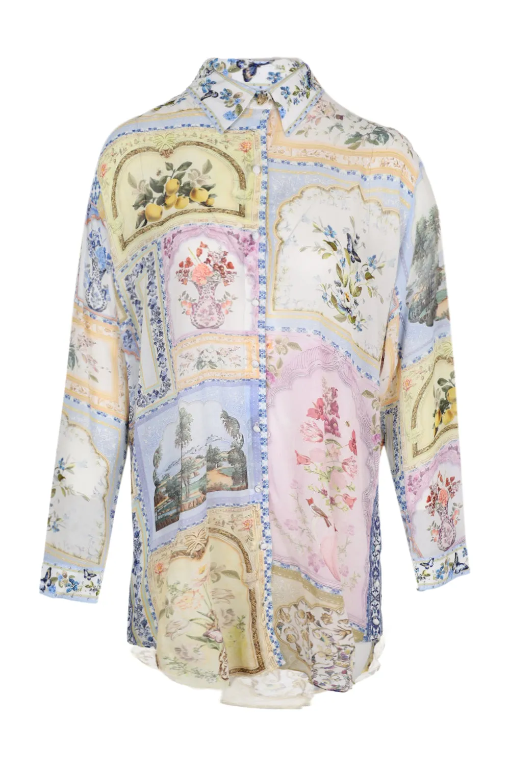 Shirt Tunic with Side Buttons Botanical Ballads sold by Sand Dollar