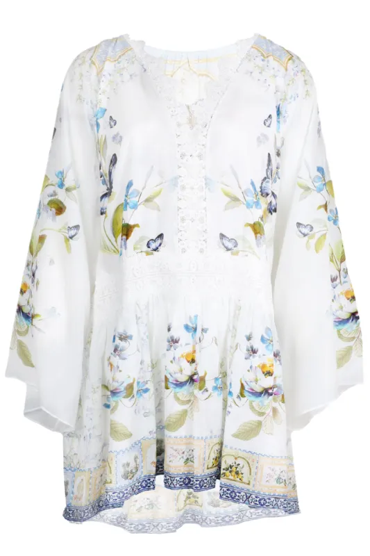 Relaxed Short Dress with Dropped Waist Botanical Ballads sold by Sand Dollar