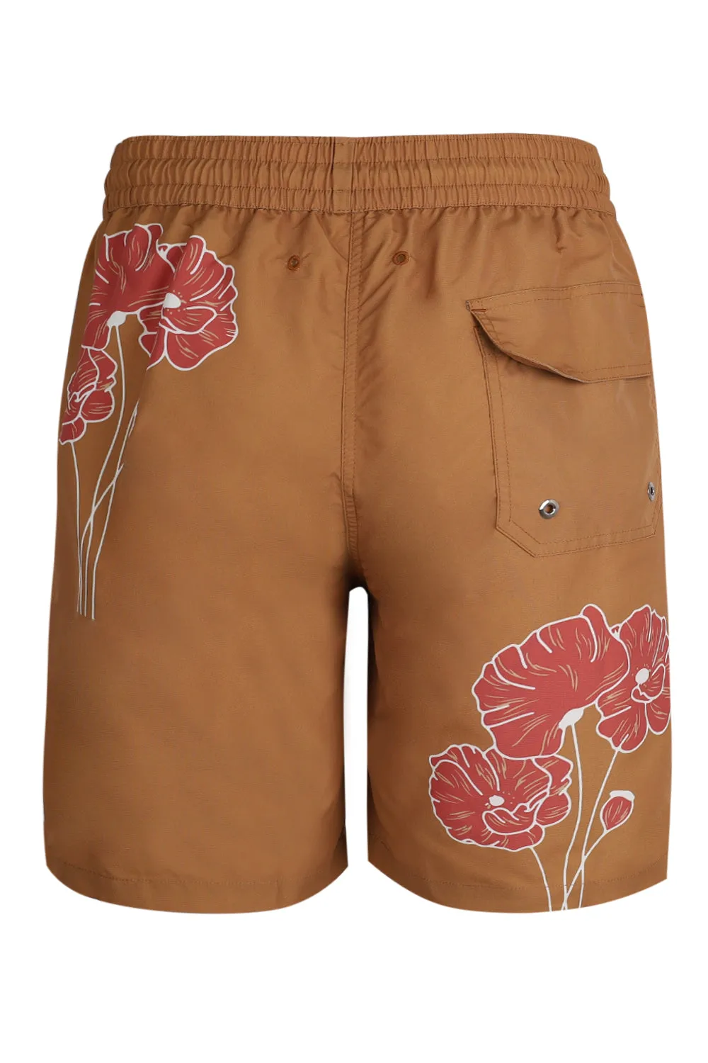Santos Swim Short Linear Floral Print Almond and Coral Rose sold by Sand Dollar product image thumbnail 2
