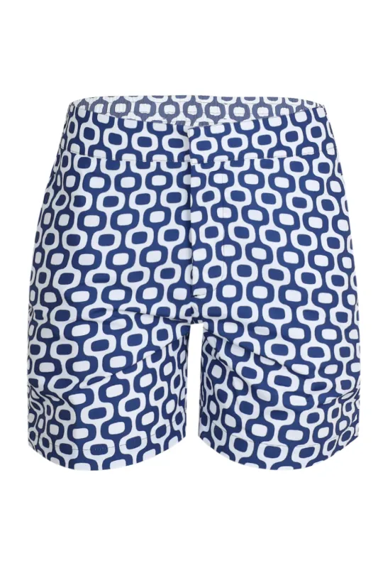 Porto Swim Shorts Ipanema Large Print Navy Blue sold by Sand Dollar