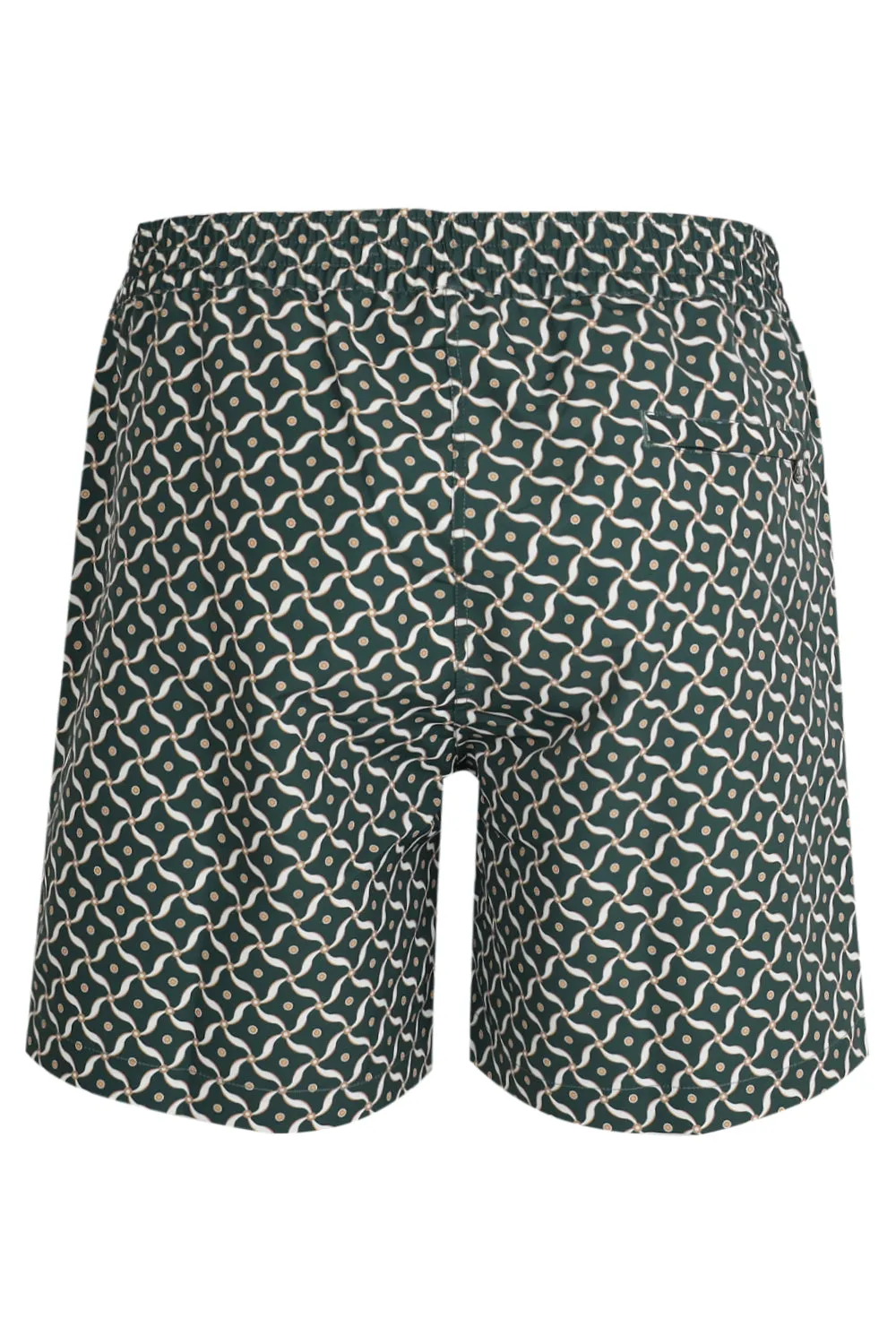 Porto Swim Short Lotus Print Evergreen and Ivory sold by Sand Dollar product image thumbnail 2