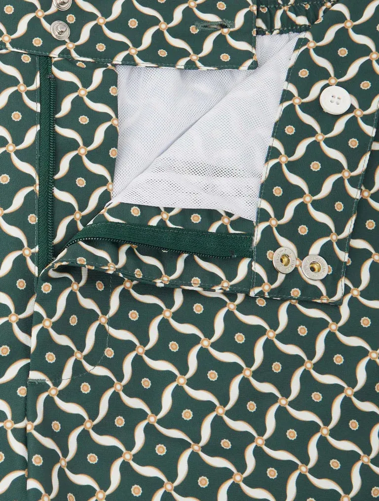 Porto Swim Short Lotus Print Evergreen and Ivory sold by Sand Dollar product image thumbnail 3