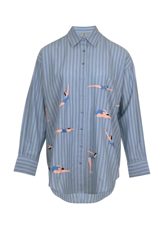 Blue Stripe Long Sleeve Top sold by Sand Dollar