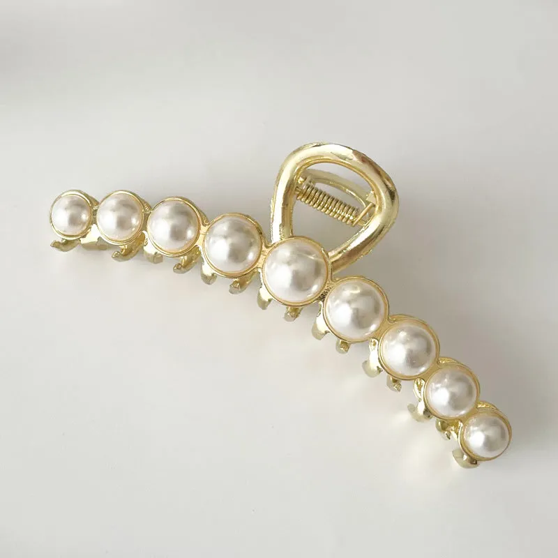 Gold Pearl Hair Claw Clip sold by Sand Dollar product image thumbnail 4