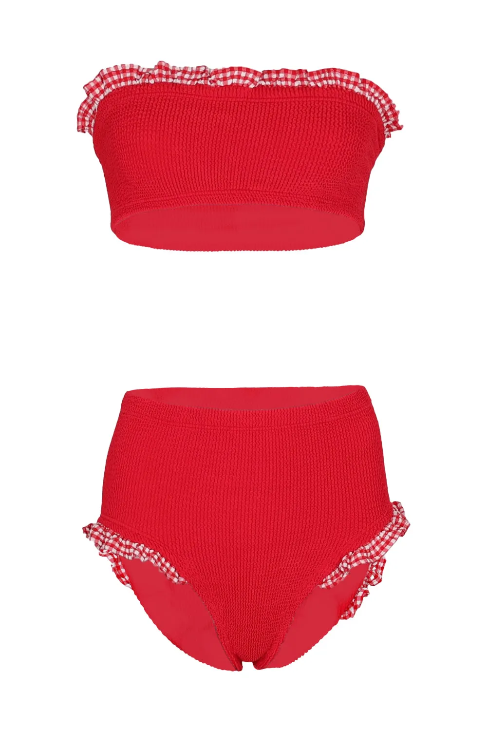 Peggy Bikini Red Gingham sold by Sand Dollar