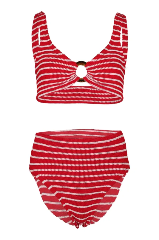 Nadine Bikini Red/White sold by Sand Dollar