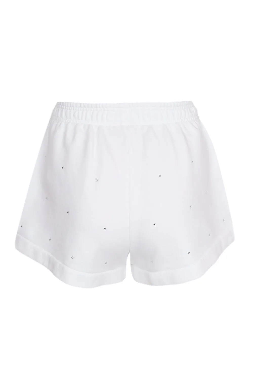 Cate White Cotton Pull Up Shorts with Striped Rhinestone Embellishment sold by Sand Dollar product image thumbnail 3