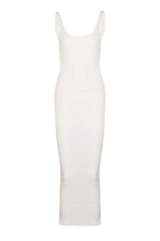 Jennifer Rib Midi Dress Cream made by MC2 Saint Barth