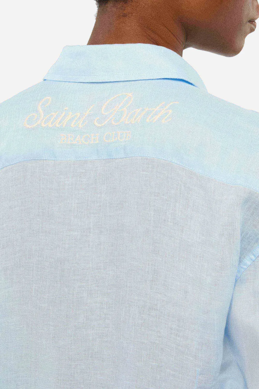 Meredith Light Blue Linen Classic Shirt sold by Sand Dollar product image thumbnail 4