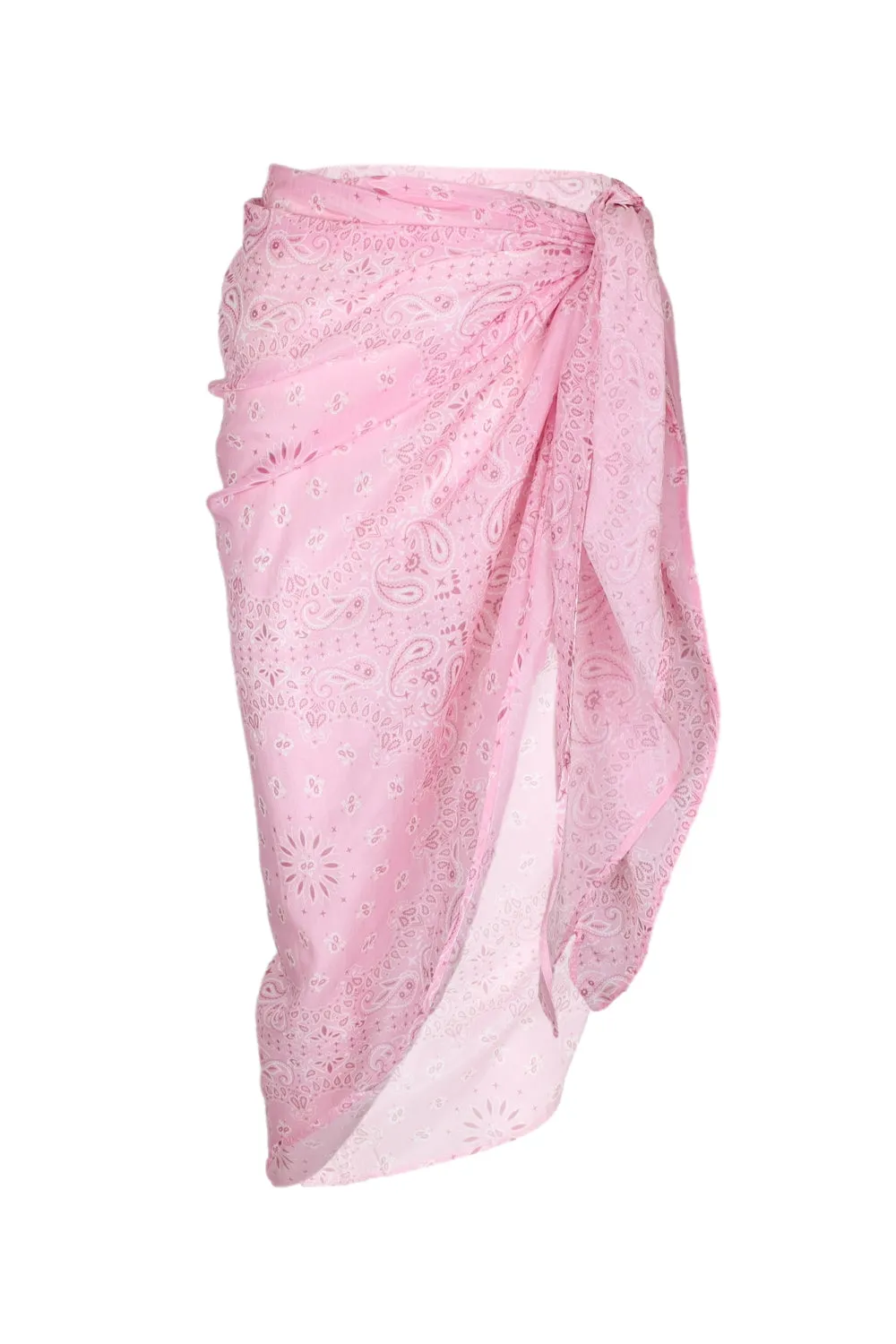 Oasi Silk Voile Long Pareo with Bandanna Print Pink sold by Sand Dollar
