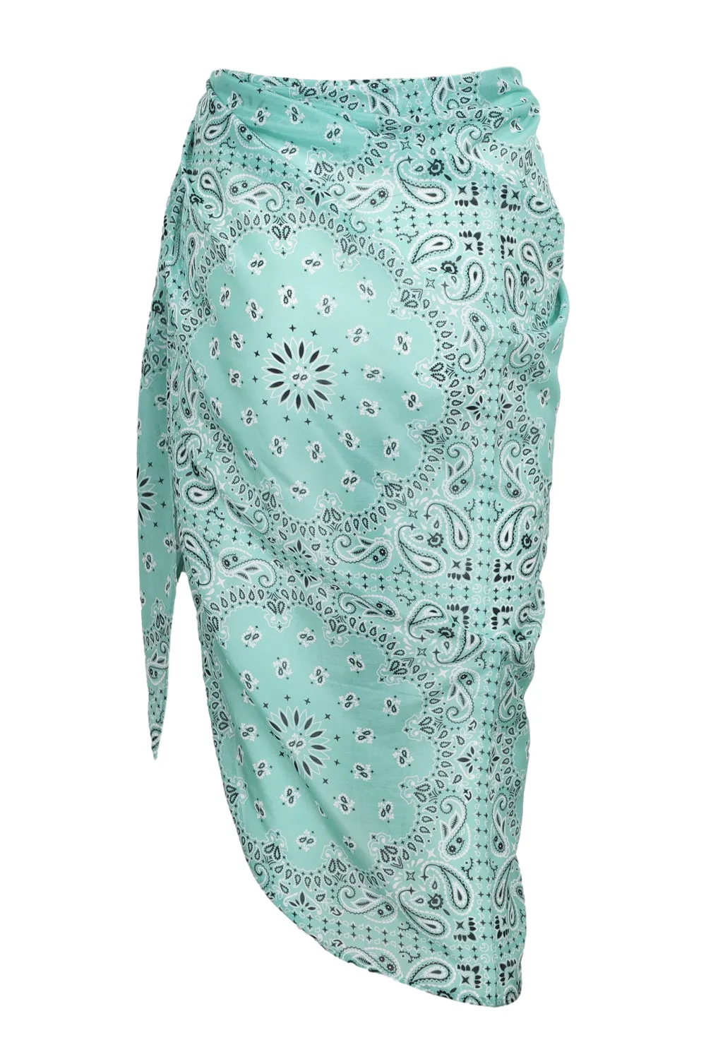 Oasi Silk Voile Long Pareo with Bandanna Print Sage Green sold by Sand Dollar product image thumbnail 3