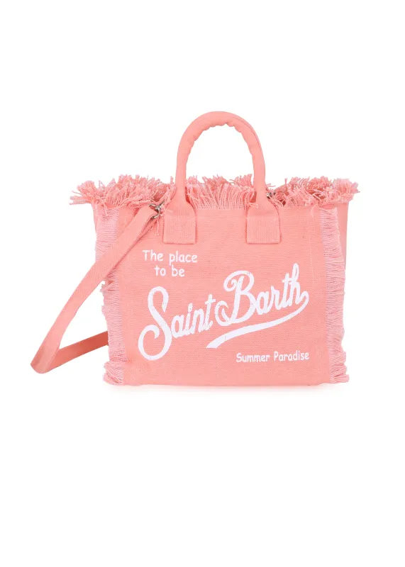 Colette Canvas Peach Small Tote Bag made by MC2 Saint Barth