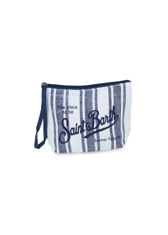 Aline Blue Stripes Pouch sold by Sand Dollar