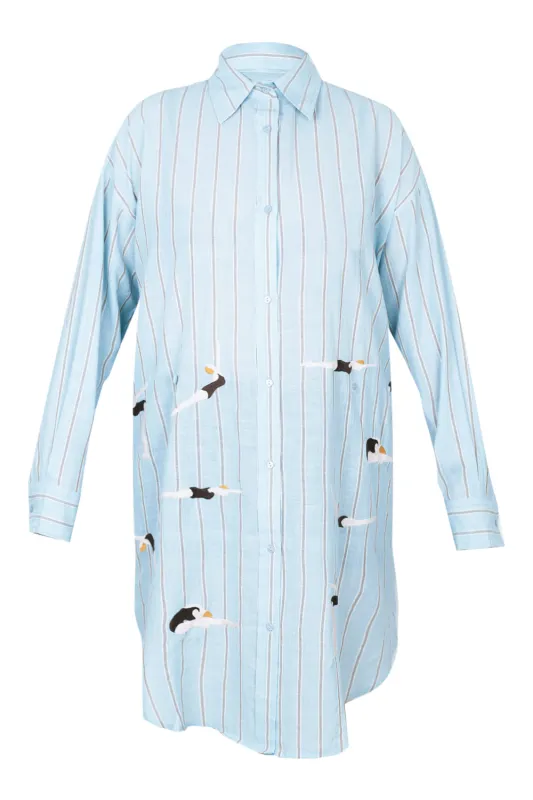 Santara Swim Long Shirt Dress Blue Stripe sold by Sand Dollar