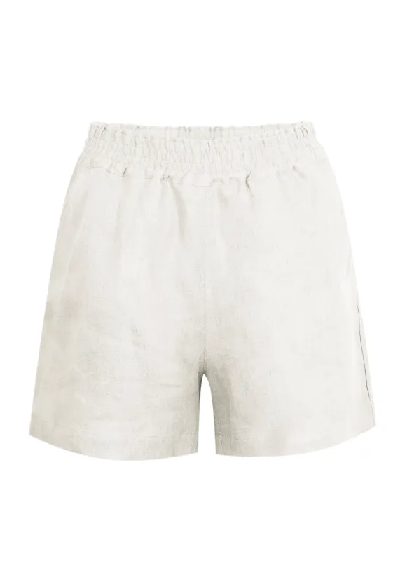 Cream Linen Shorts sold by Sand Dollar