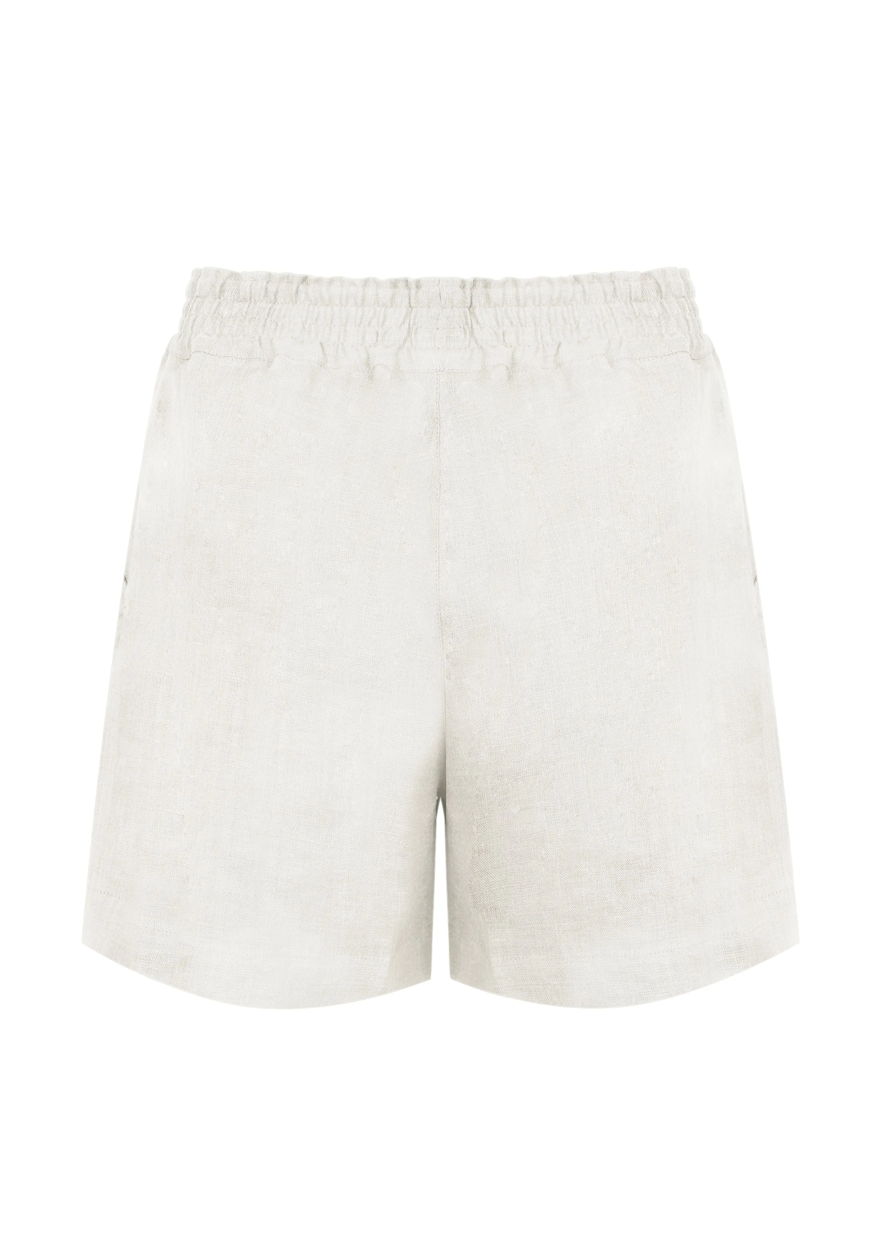 Cream Linen Shorts sold by Sand Dollar product image thumbnail 2
