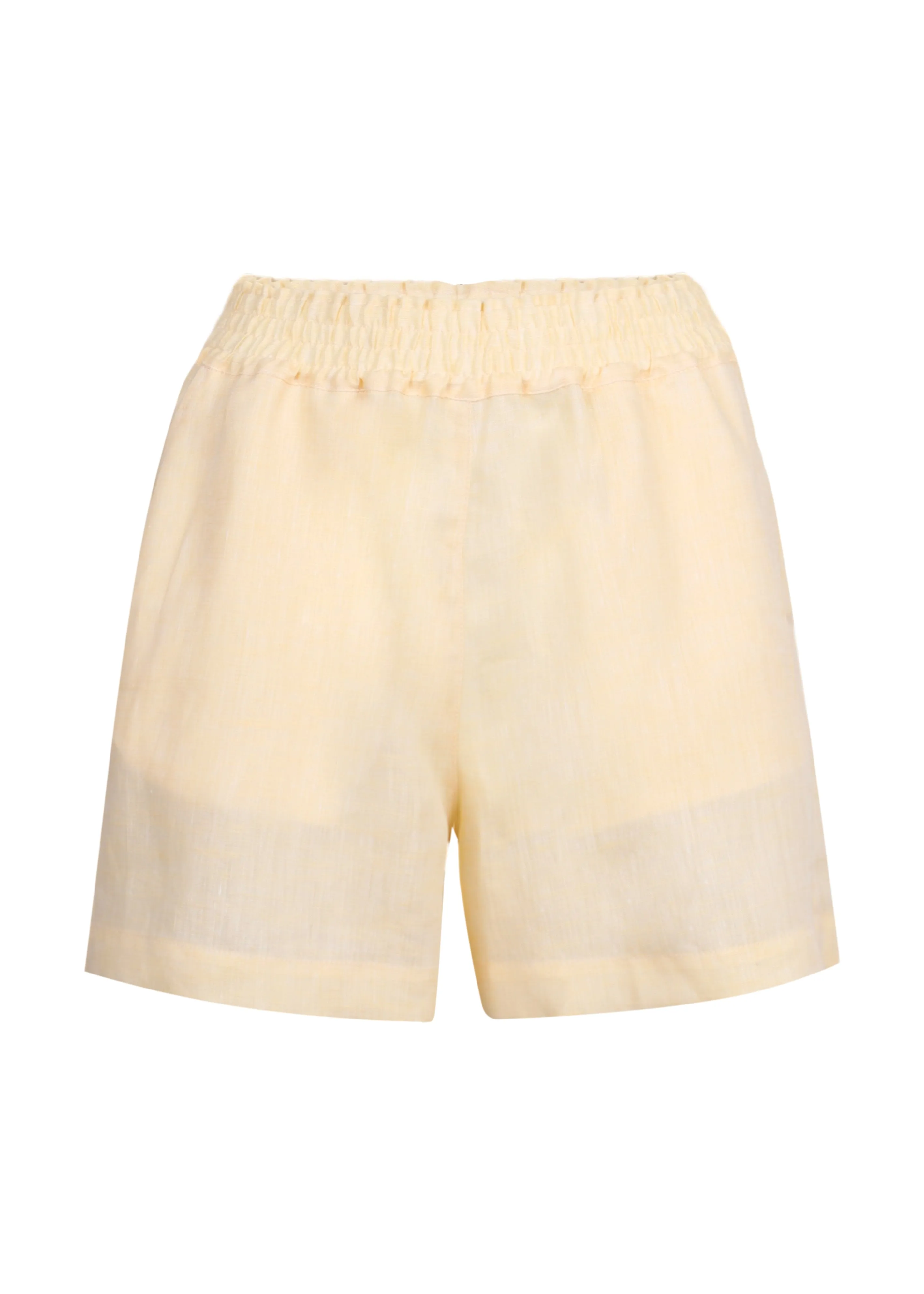 Yellow Melange Linen Shorts sold by Sand Dollar