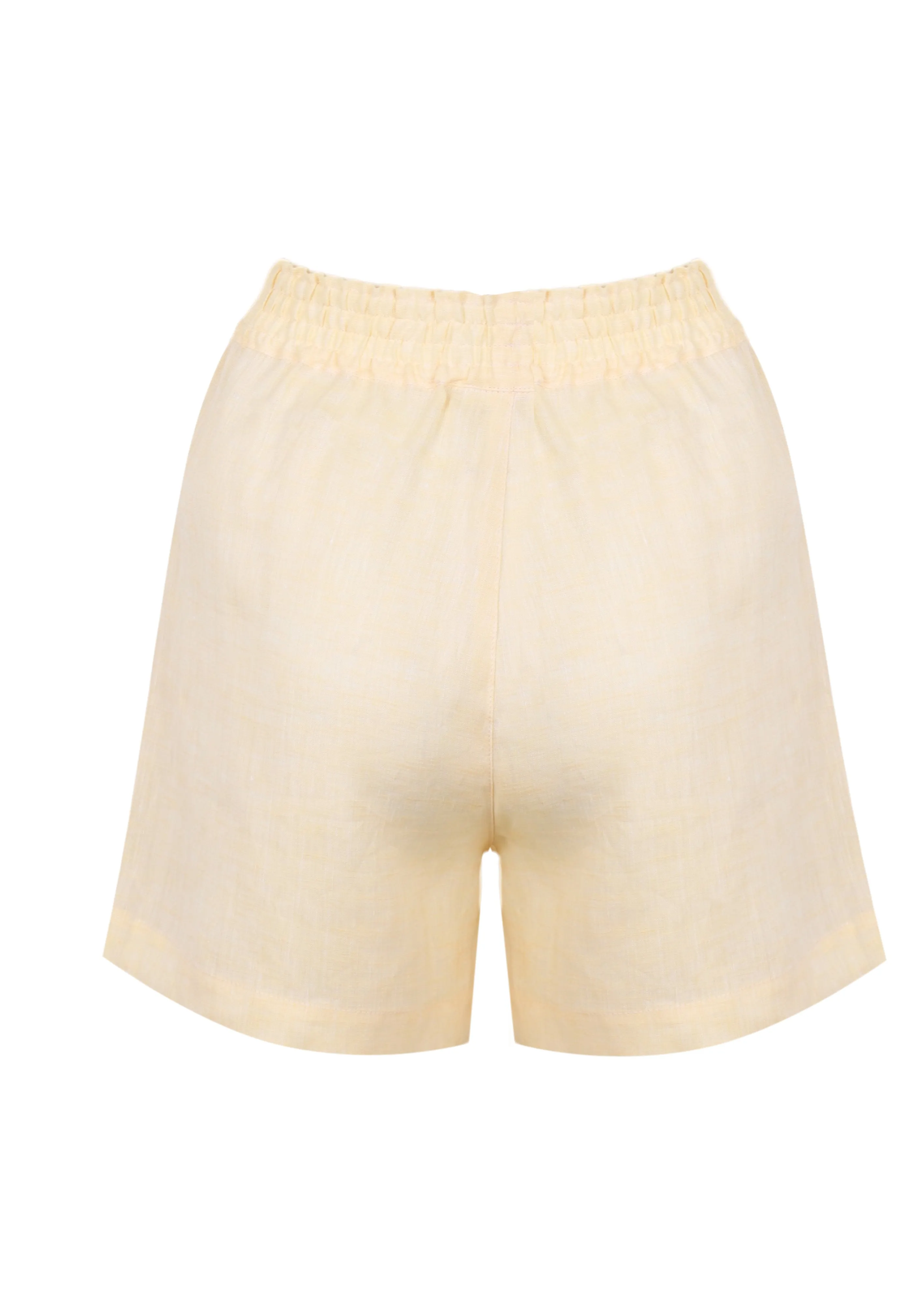 Yellow Melange Linen Shorts sold by Sand Dollar product image thumbnail 2