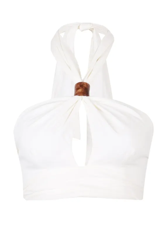 Luna Halter Top Off White sold by Sand Dollar