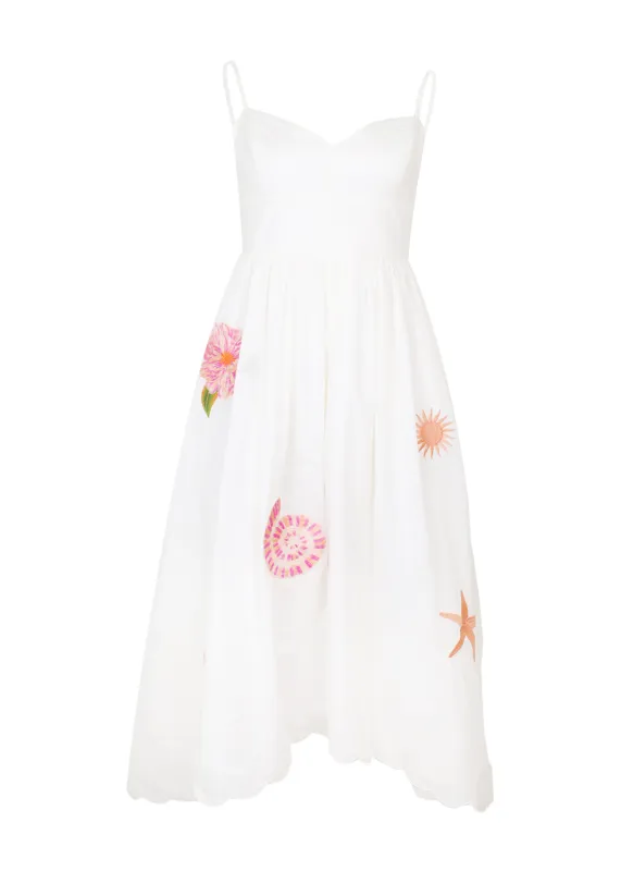 Embroidered Scallop Midi Dress Alcio sold by Sand Dollar