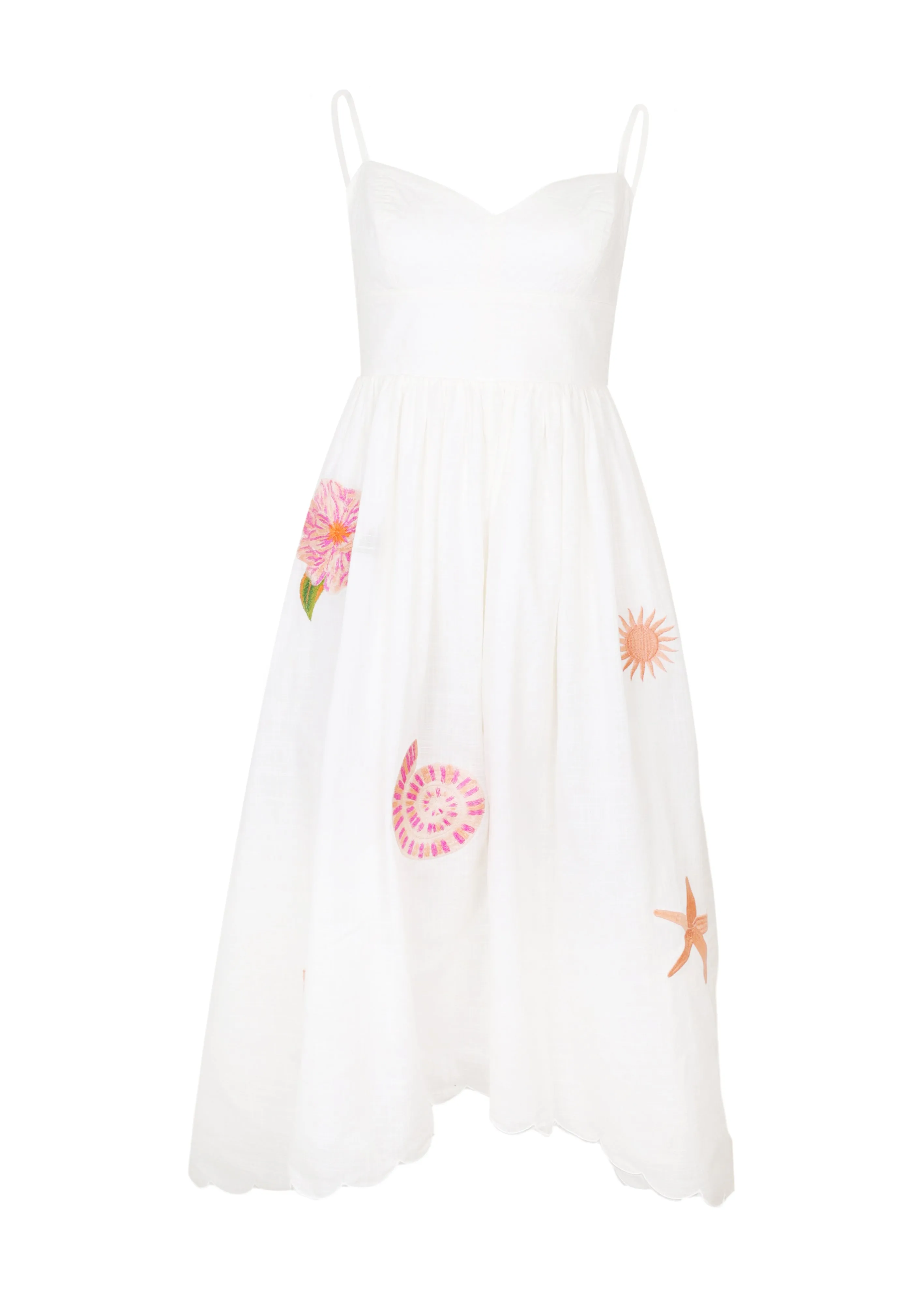 Embroidered Scallop Midi Dress Alcio sold by Sand Dollar