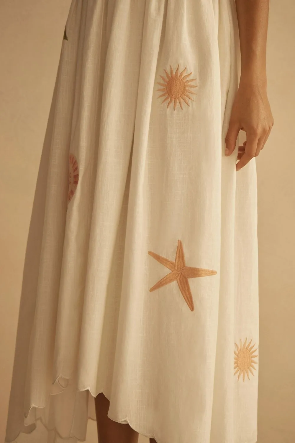 Embroidered Scallop Midi Dress Alcio sold by Sand Dollar product image thumbnail 4