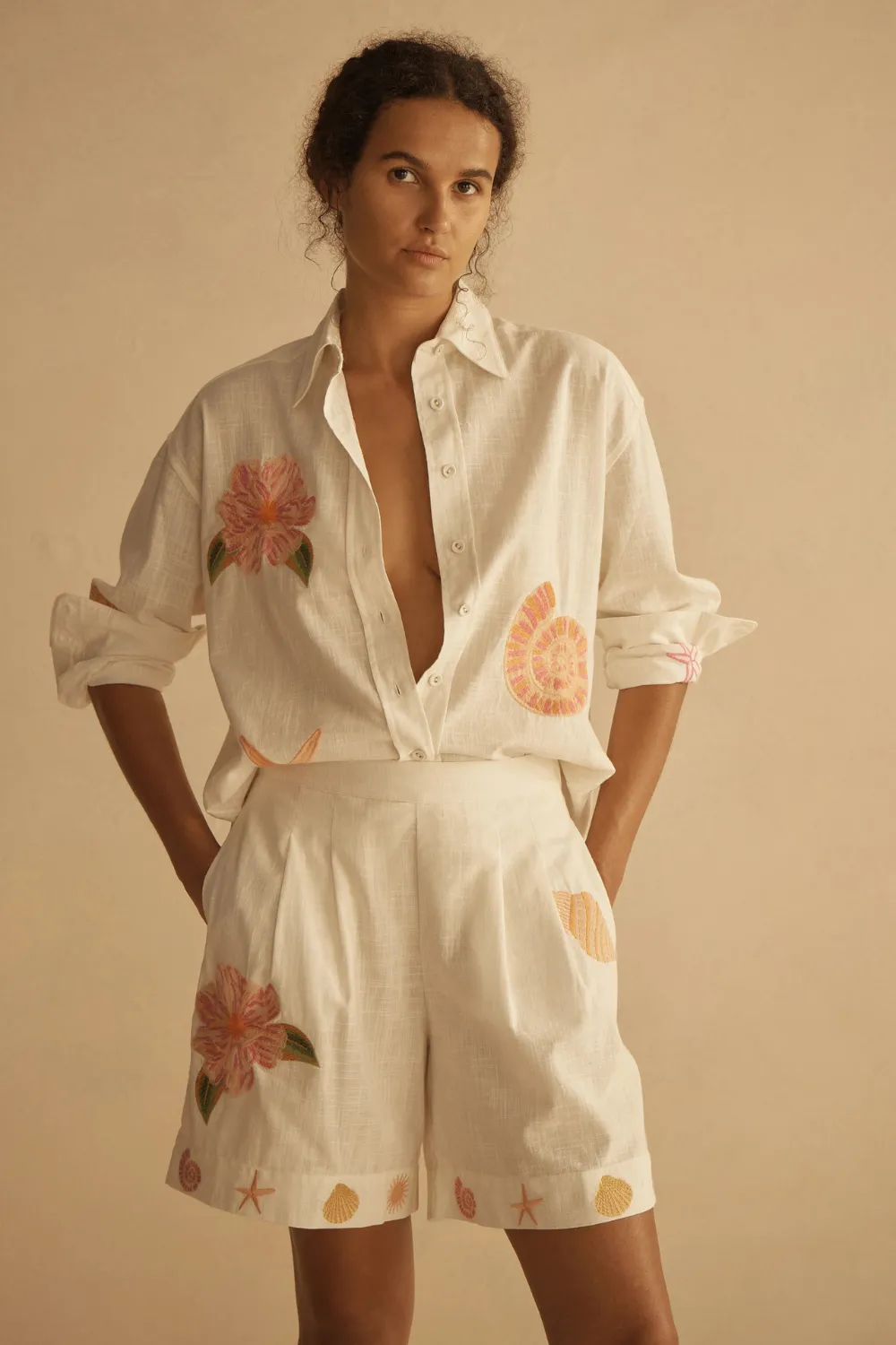 Embroidered Pleated Mid Length Short sold by Sand Dollar product image thumbnail 2