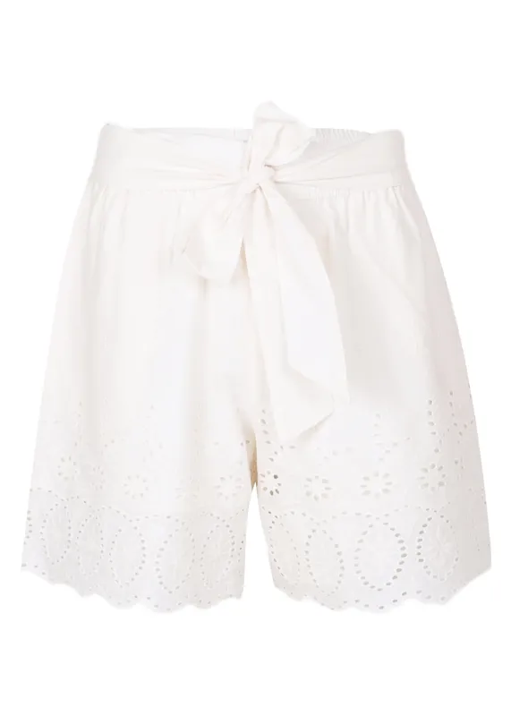 Lace Cut Out Belted Short CRU sold by Sand Dollar