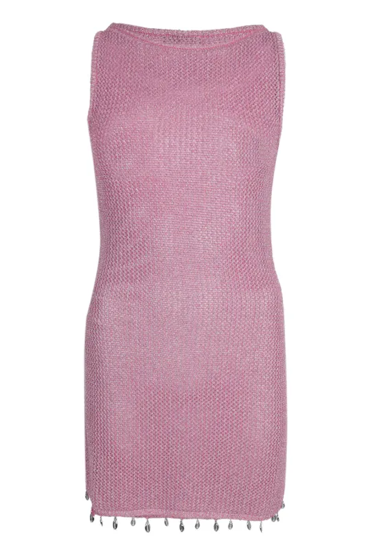 Ariya Mini Dress Pink Metallic made by Seven Wonders