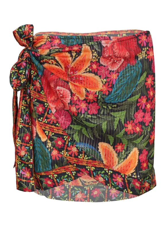 Stitched Garden Tapestry Mini Skirt sold by Sand Dollar