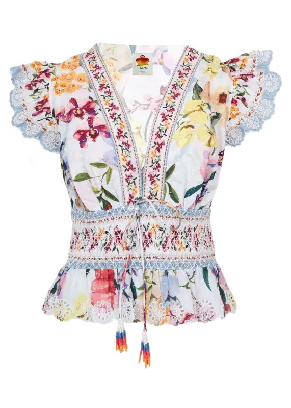 Greek Garden Blouse made by FARM Rio