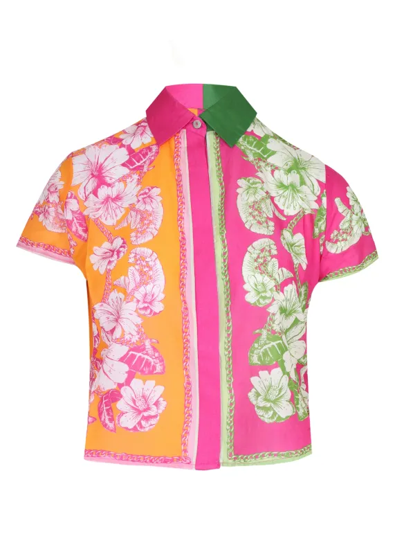 Floral Elegance Mixed Scarves Shirt sold by Sand Dollar