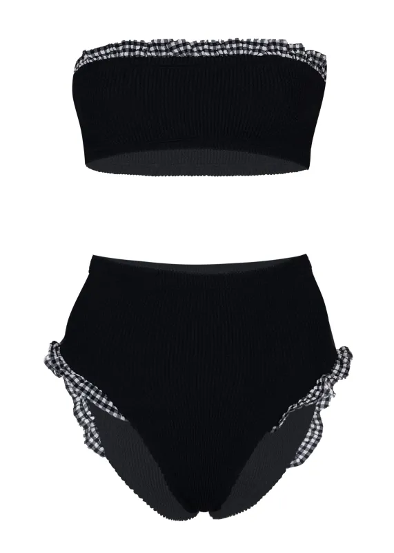 Peggy Bikini Black Gingham sold by Sand Dollar
