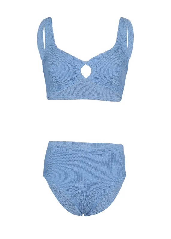 Nadine Bikini Fabric Covered Hoops Cornflower sold by Sand Dollar