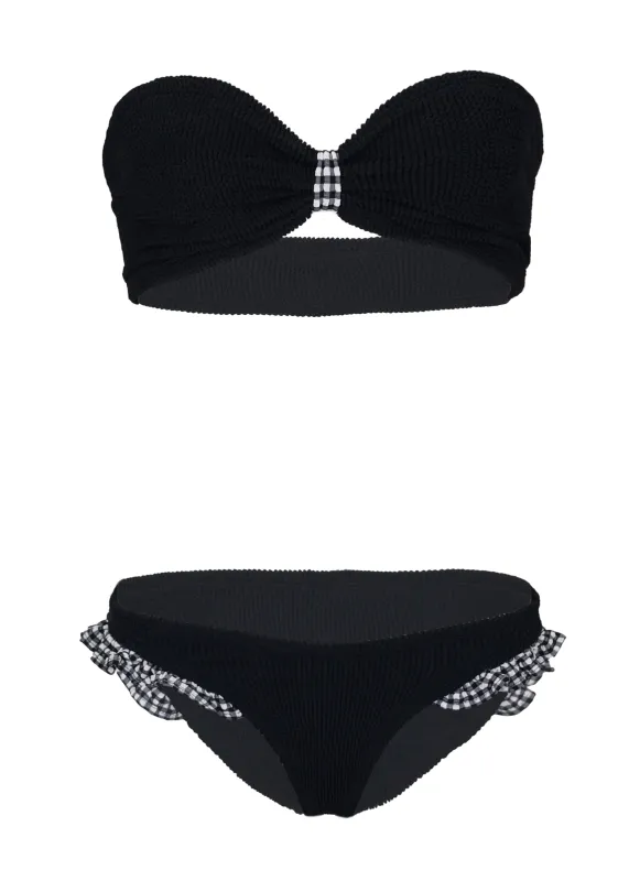 Jean Bikini Black Gingham sold by Sand Dollar