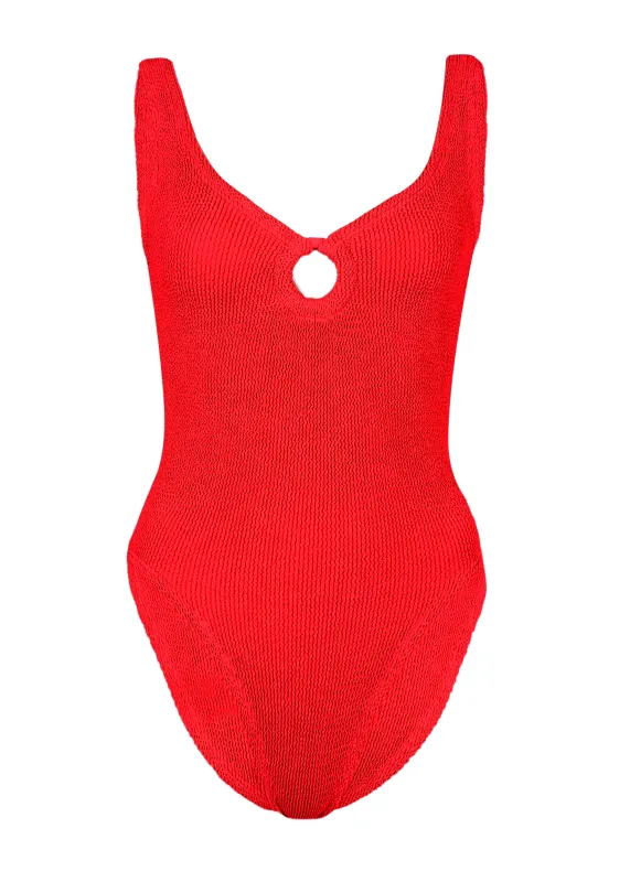 Celine Swim with Fabric Covered Hoops Red sold by Sand Dollar