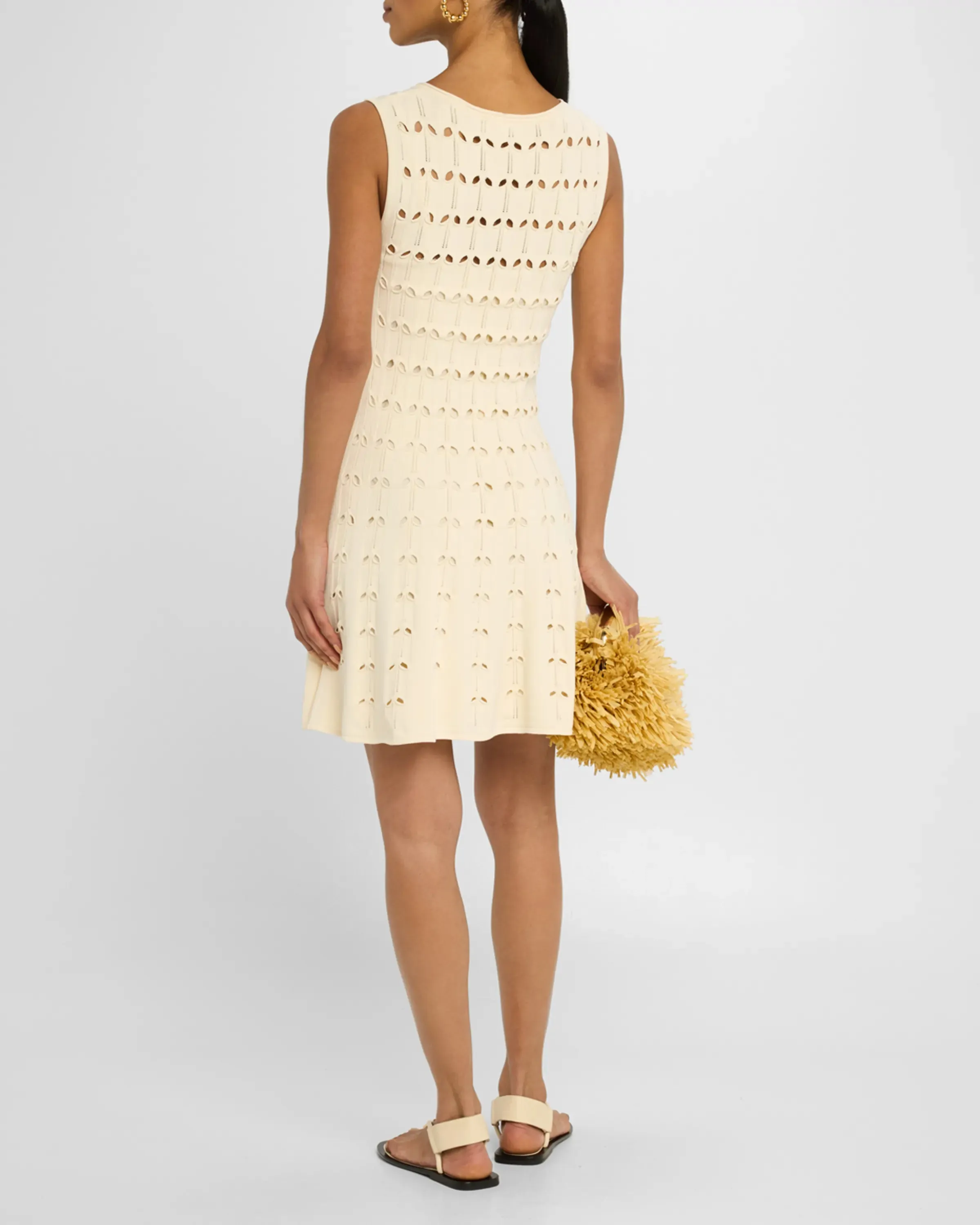 Rhiannon Pointelle Sleeveless Mini Dress Cream sold by Sand Dollar product image thumbnail 4