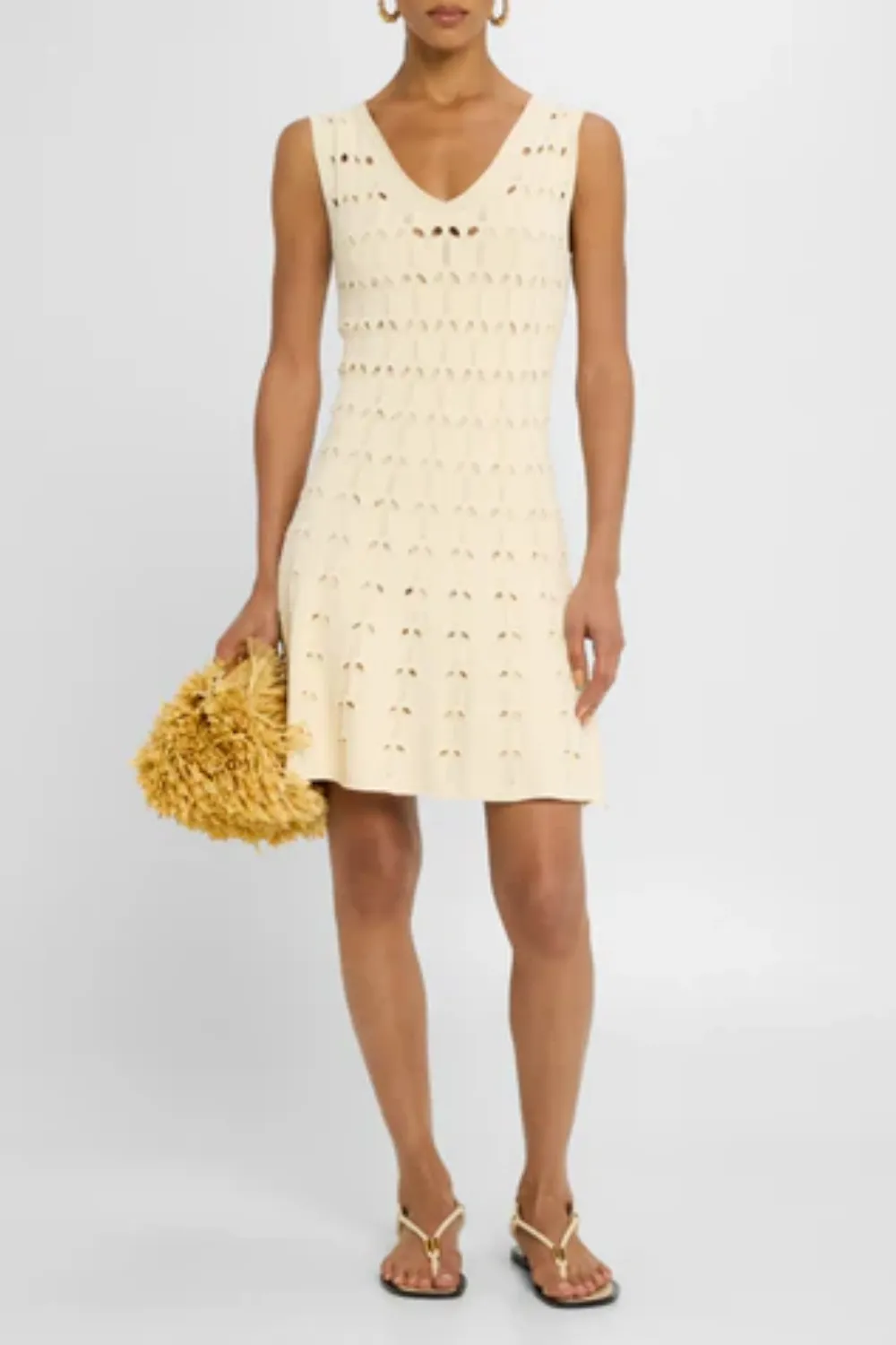 Rhiannon Pointelle Sleeveless Mini Dress Cream sold by Sand Dollar product image thumbnail 2