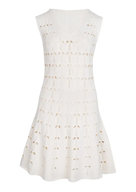Rhiannon Pointelle Sleeveless Mini Dress Cream made by Zimmermann