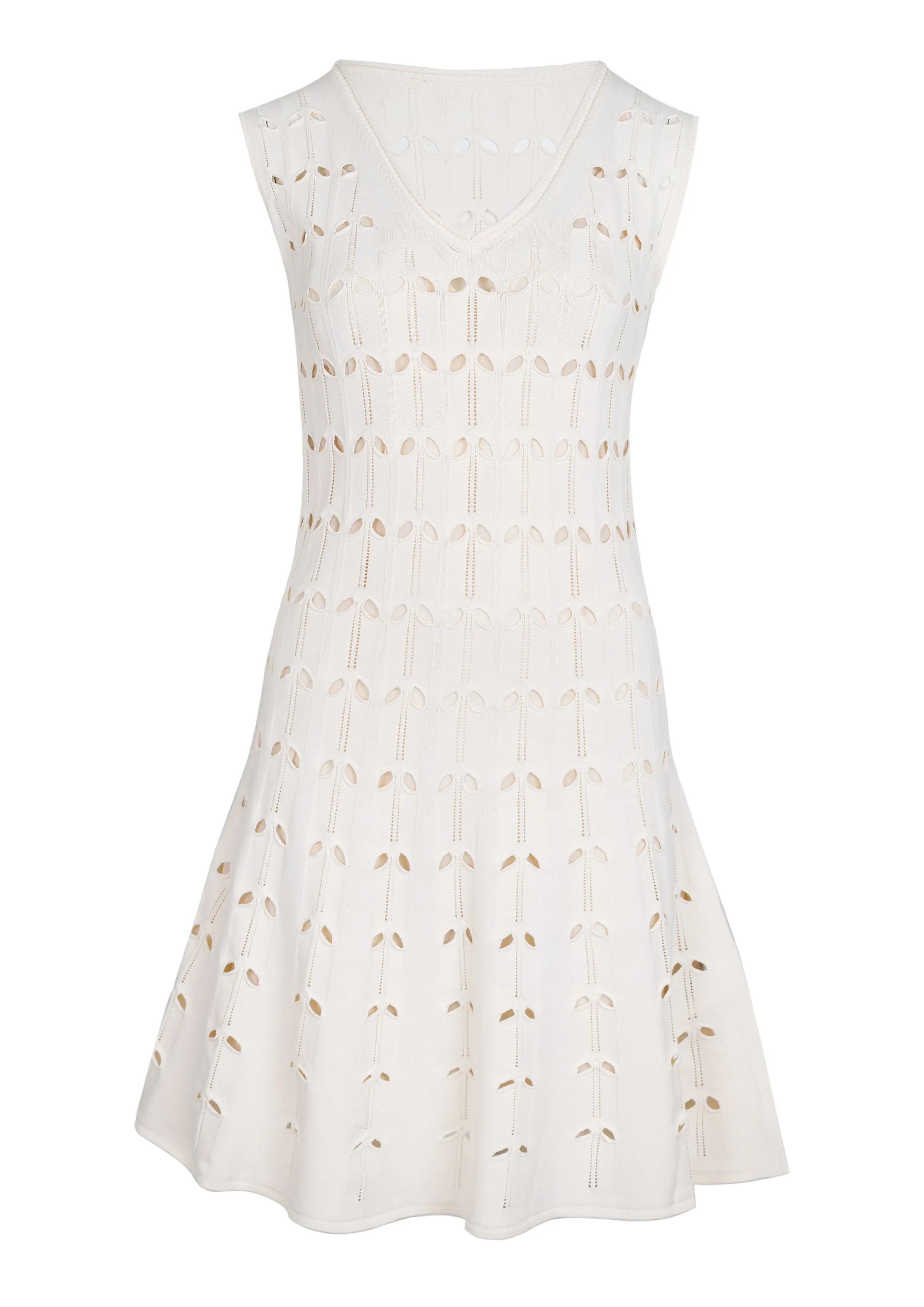 Rhiannon Pointelle Sleeveless Mini Dress Cream sold by Sand Dollar