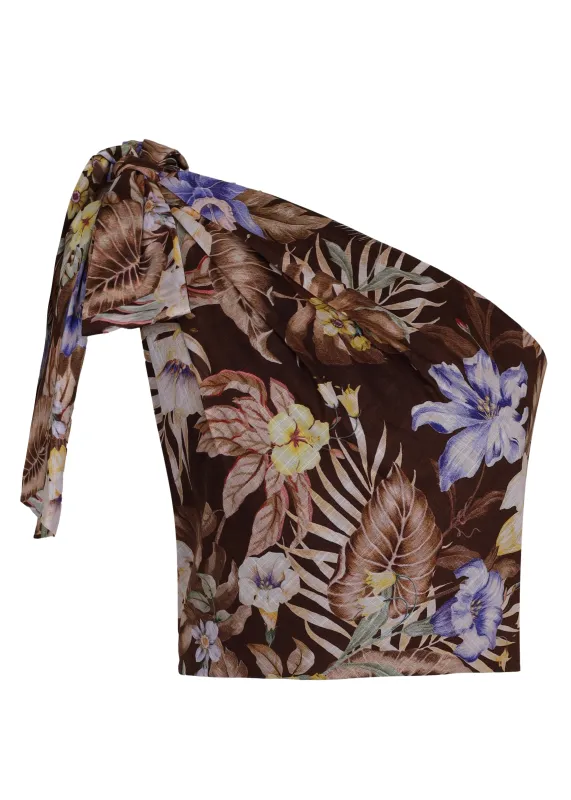 Coco Crop Bodice Chocolate Multi Floral sold by Sand Dollar