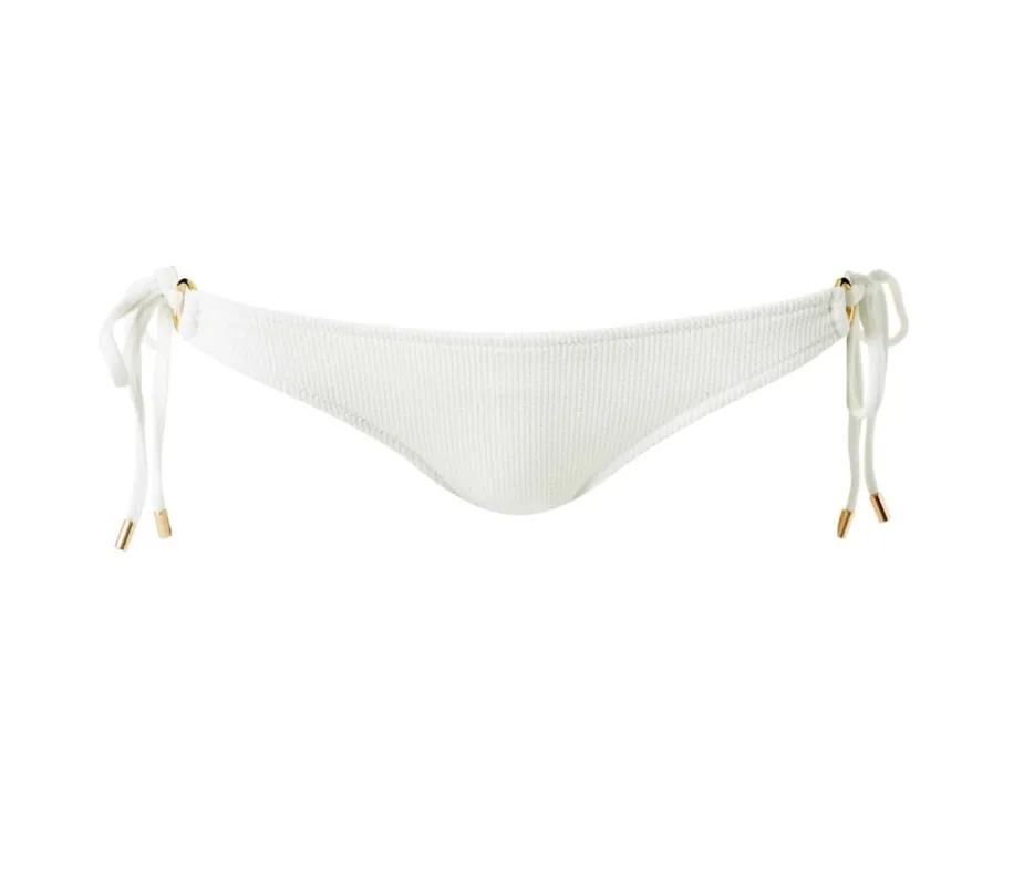 Melissa Odabash: White Bikini Bottoms with Ridges Design sold by Sand Dollar