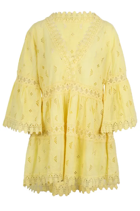 Victoria Yellow Short Kaftan sold by Sand Dollar