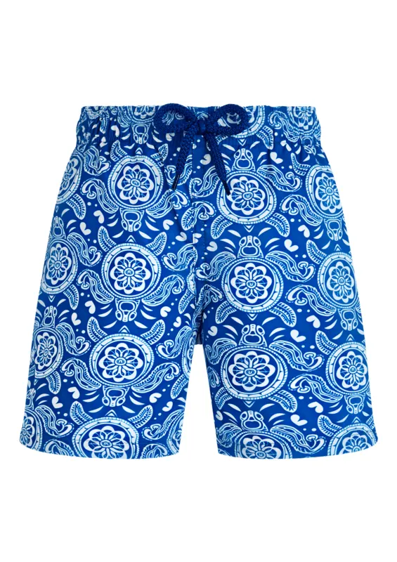 Men Ultra-Light and packable Swim Shorts Tribal Turtles sold by Sand Dollar