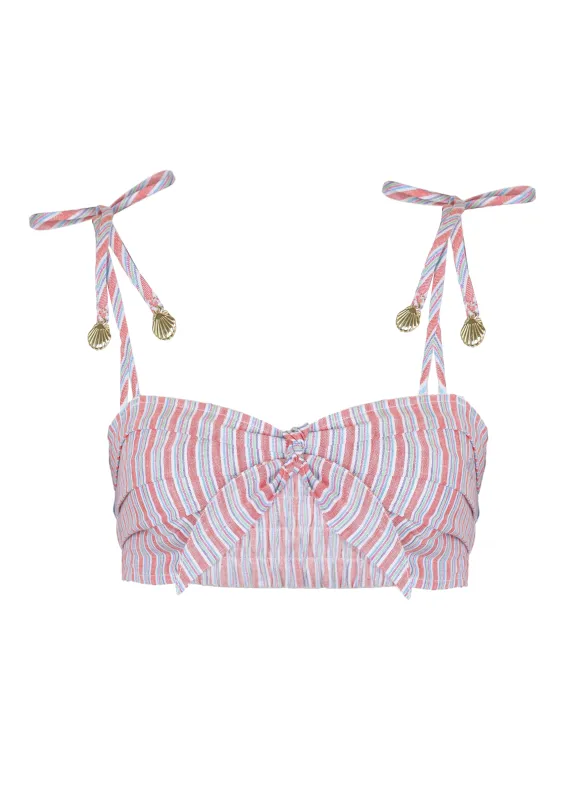 Bralette Top Orange Stripe sold by Sand Dollar