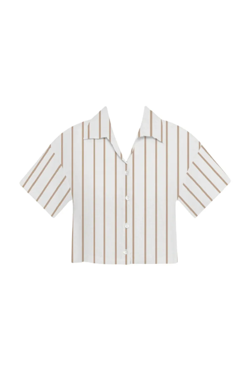 Hana Cropped Shirt Tan sold by Sand Dollar