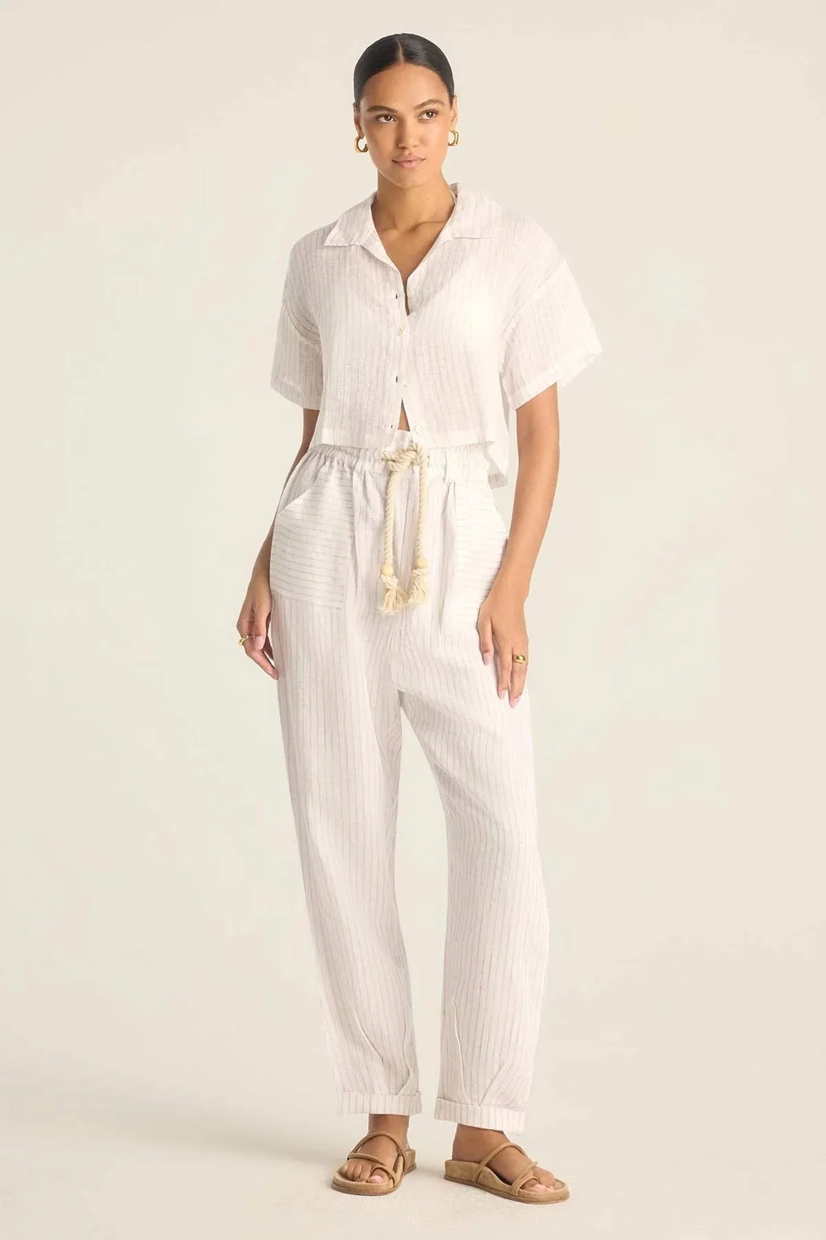 Hana Cropped Shirt Tan sold by Sand Dollar product image thumbnail 3